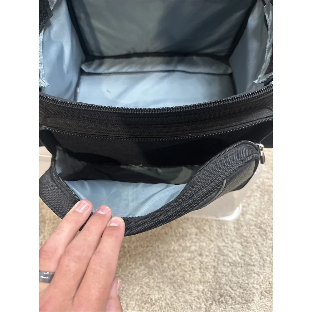 River Road Motorcycle Bag Sissy Bar Textile Bag Black Bag EXCELLENT w/Rain Cover